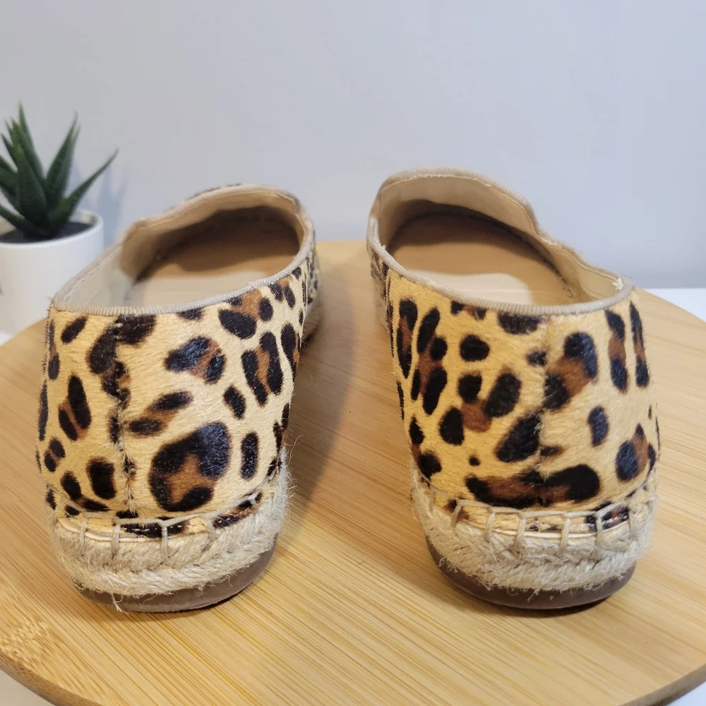 SOLE SOCIETY Sammah leopard cow hair espadrille slip on loafer